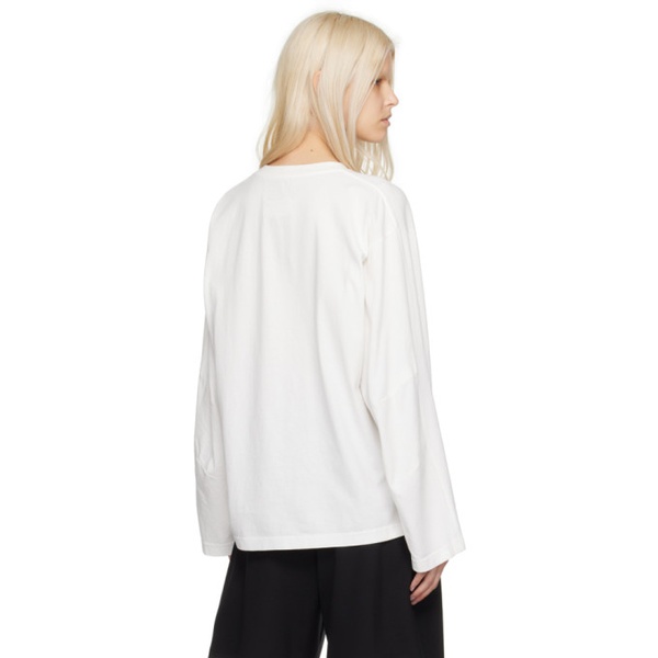  MM6 메종 마르지엘라 MM6 메종마르지엘라 Maison Margiela White Crewneck Long Sleeve T-Shirt 241188F110021