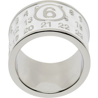 MM6 메종 마르지엘라 MM6 메종마르지엘라 Maison Margiela Silver & White Wide Logo Ring 241188M147014