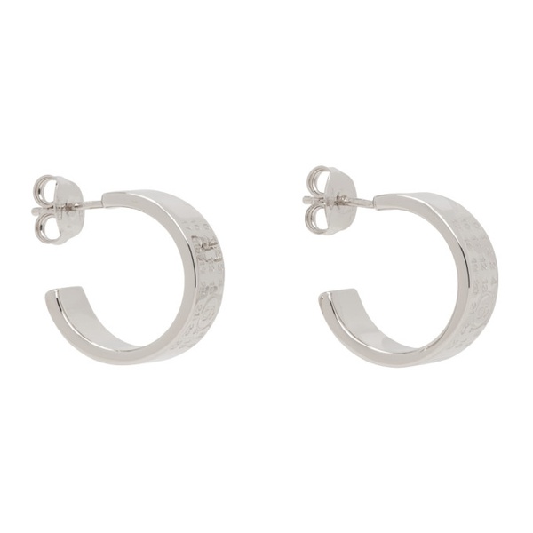  MM6 메종 마르지엘라 MM6 메종마르지엘라 Maison Margiela Silver Numeric Minimal Signature Hoop Earrings 241188F022002