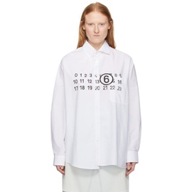 MM6 메종 마르지엘라 MM6 메종마르지엘라 Maison Margiela White & Gray Asymmetrical Shirt 241188F109003