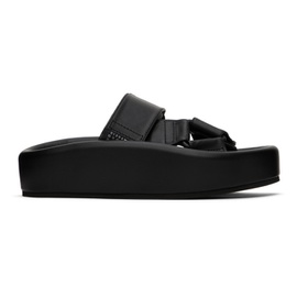 MM6 메종 마르지엘라 MM6 메종마르지엘라 Maison Margiela Black Webbing Slip-On Platform Sandals 241188F124000