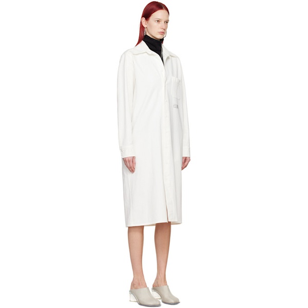 MM6 메종 마르지엘라 MM6 메종마르지엘라 Maison Margiela White Print Denim Maxi Dress 241188F109022