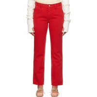 MM6 메종 마르지엘라 MM6 메종마르지엘라 Maison Margiela Red Four-Pocket Jeans 231188F069002