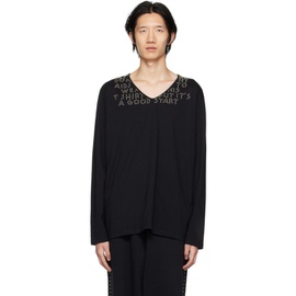 MM6 메종 마르지엘라 MM6 메종마르지엘라 Maison Margiela Black Studded Long Sleeve T-Shirt 222188M213012