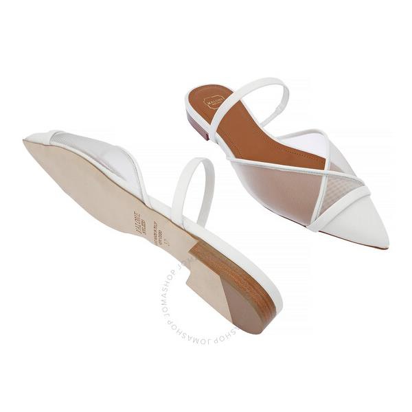  Malone Souliers Ladies White Clio Pointed-Toe Mesh Mule Clio 10-1