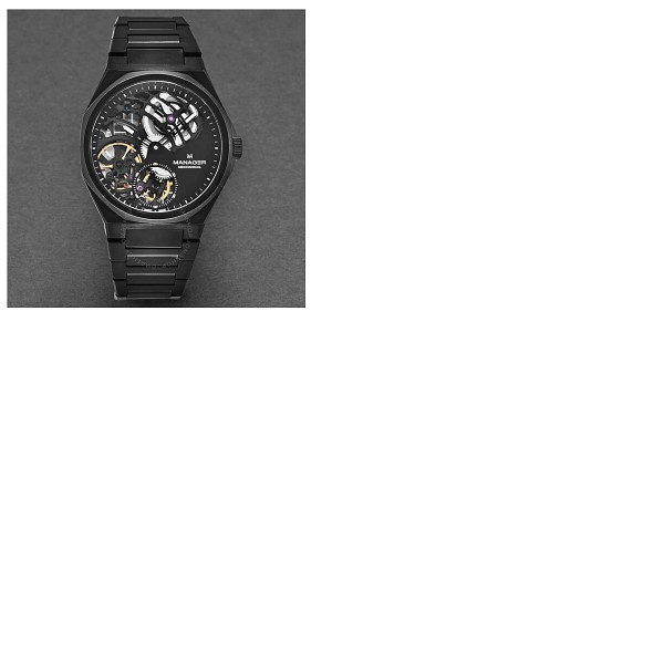  Manager Revolution Hand Wind Black Dial Mens Watch MAN-RM-09-NM