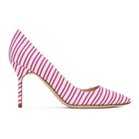 Manolo Blahnik Pink & White BB 90 Heels 241140F122049