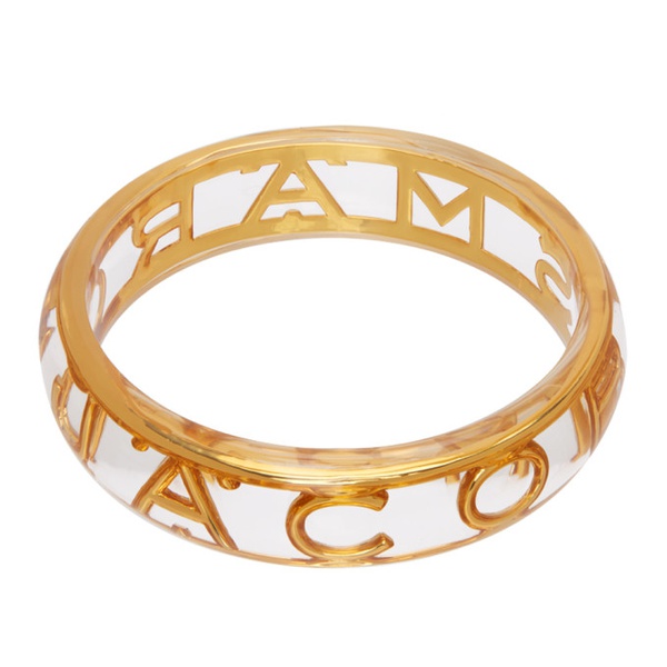 마크제이콥스 마크 제이콥스 Marc Jacobs Gold & Transparent The Monogram Cuff Bracelet 231190F020003