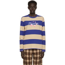 마크 제이콥스 Marc Jacobs Heaven Blue & Beige Stripe Long Sleeve T-Shirt 221337F110001