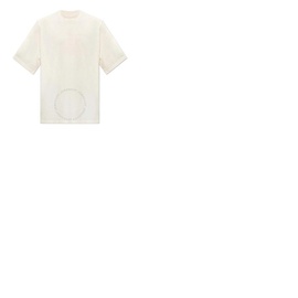 Marcelo Burlon Mens Ecru White Crew-Neck Cotton T-Shirt CMAA054F22JER001-0401