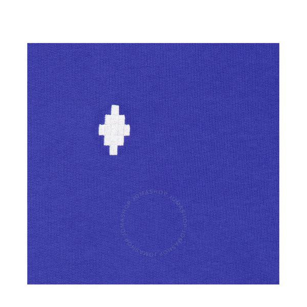  Marcelo Burlon Mens Blue Cross Logo Regular Hoodie CMBB007C99FLE002-4501