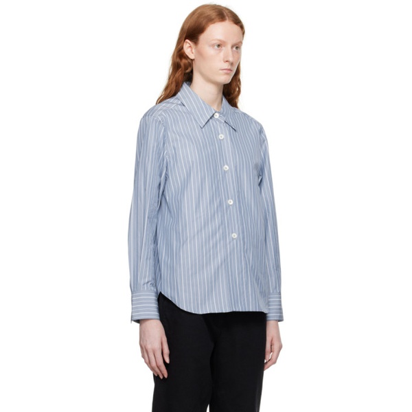  마가렛호웰 Margaret Howell Blue Striped Shirt 231601F109002