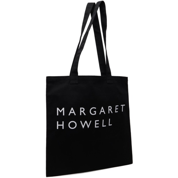  마가렛호웰 Margaret Howell Black Printed Tote 222601F049000