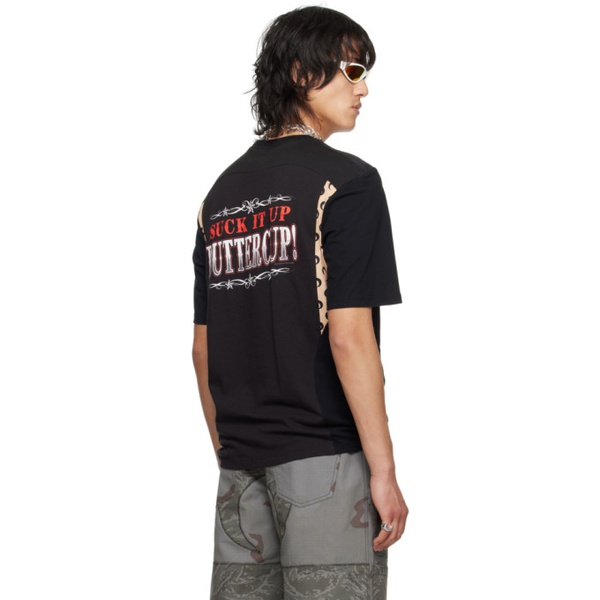  마린 세르 Marine Serre Black Regenerated T-Shirt 241020M213005