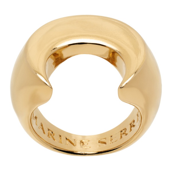  마린 세르 Marine Serre Gold Regenerated Brass Moon Ring 241020M147000