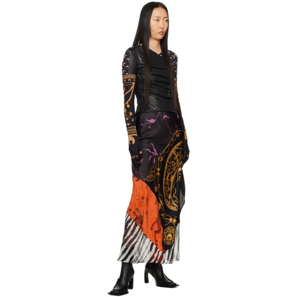  마린 세르 Marine Serre Multicolor Regenerated Scarves Maxi Skirt 241020F093000