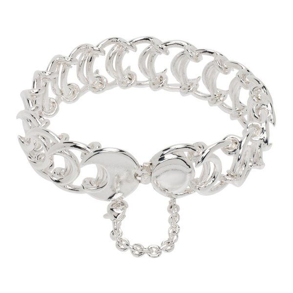  마린 세르 Marine Serre Silver Moon Chain Bracelet 241020M142002