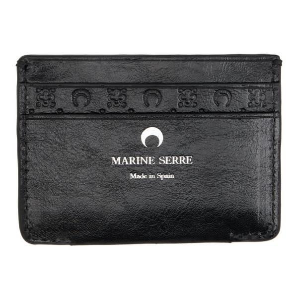  마린 세르 Marine Serre Black Embossed Leather Card Holder 241020F037001