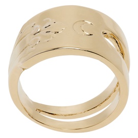마린 세르 Marine Serre Gold Regenerated Forks Ring 231020F011000