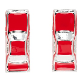 Marland Backus Silver & Red Traffic Jam Earrings 241431F022003