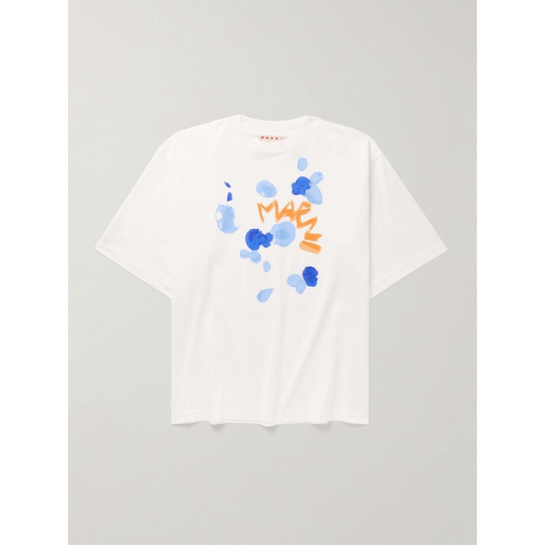 마르니 마르니 MARNI Logo-Print Cotton-Jersey T-Shirt 1647597323574023