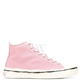 마르니 Marni Ladies Pink Cotton Canvas High-top Sneakers SNZW006602 P2957 ZM022