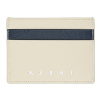 마르니 Marni 오프화이트 Off-White & Navy Saffiano Leather Card Holder 241379M163016