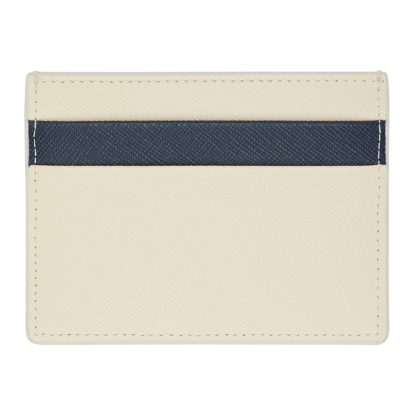 마르니 마르니 Marni 오프화이트 Off-White & Navy Saffiano Leather Card Holder 241379M163016