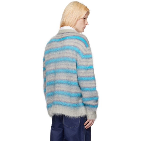 마르니 마르니 Marni Gray & Blue Striped Sweater 241379M201022