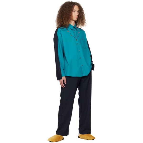 마르니 마르니 Marni Blue Four-Pocket Trousers 241379M191006