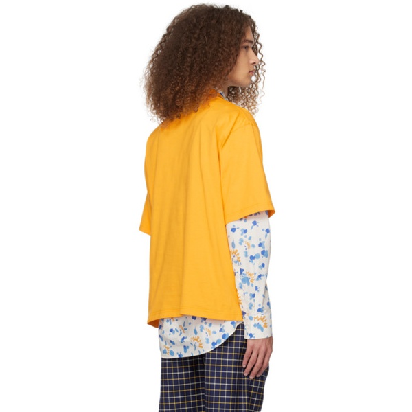 마르니 마르니 Marni Orange Dripping Flower T-Shirt 241379M213017
