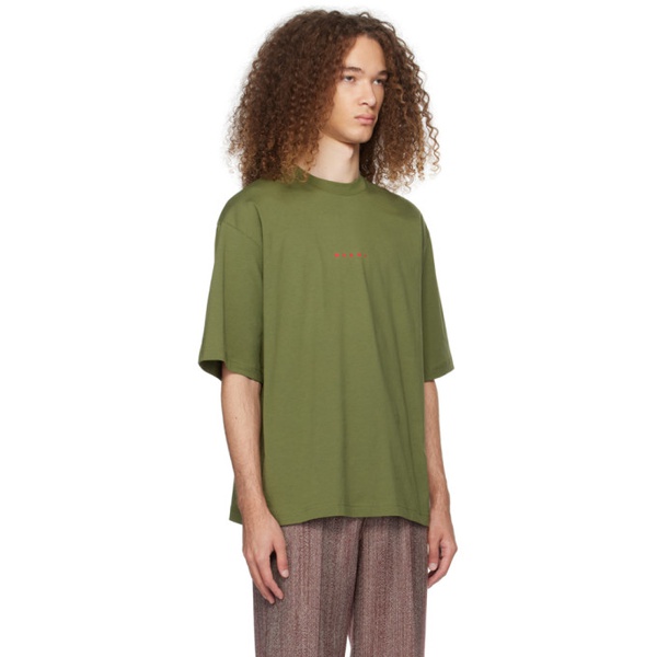 마르니 마르니 Marni Green Printed T-Shirt 241379M213010