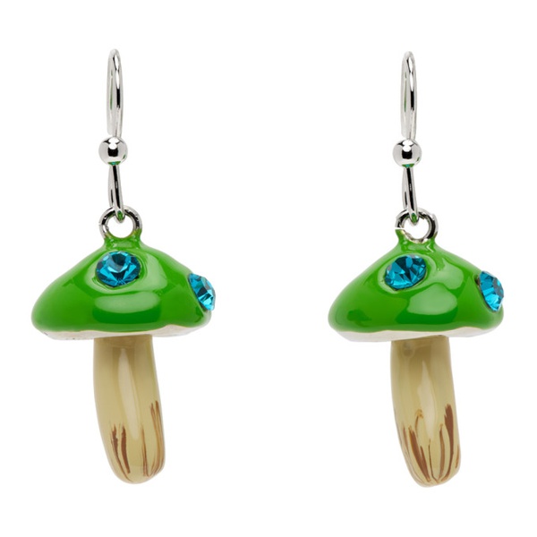 마르니 마르니 Marni SSENSE Exclusive Green Mushroom Earrings 241379M144002