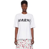 마르니 Marni White Printed T-Shirt 241379F110020