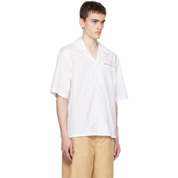 마르니 마르니 Marni White Printed Shirt 232379M192008