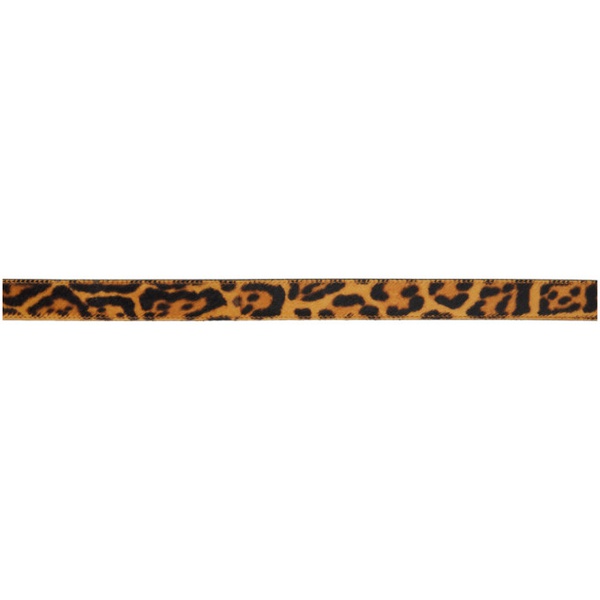마르니 마르니 Marni Black Shearling Leopard Belt 232379M131000