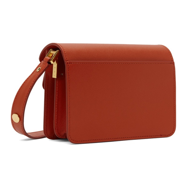 마르니 마르니 Marni Red Saffiano Leather Mini Trunk Bag 241379F048017