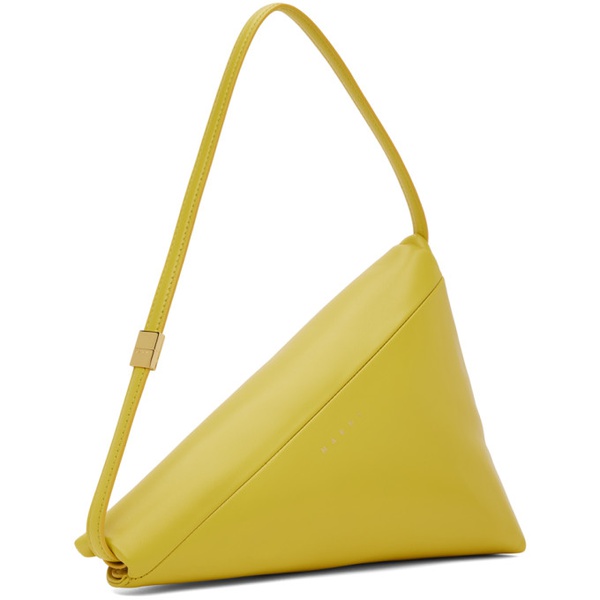 마르니 마르니 Marni Yellow Leather Prisma Triangle Shoulder Bag 241379F048031