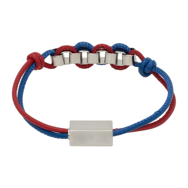 마르니 마르니 Marni Red & Blue Leather Bracelet 241379M142007