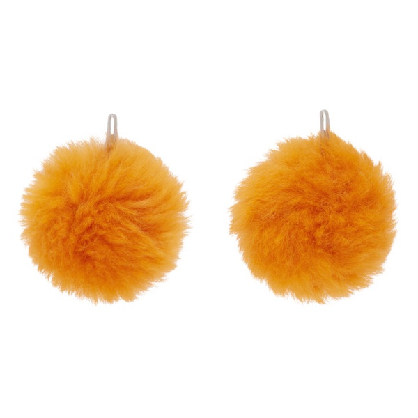 마르니 마르니 Marni Orange Pom Pom Earrings 241379F022006