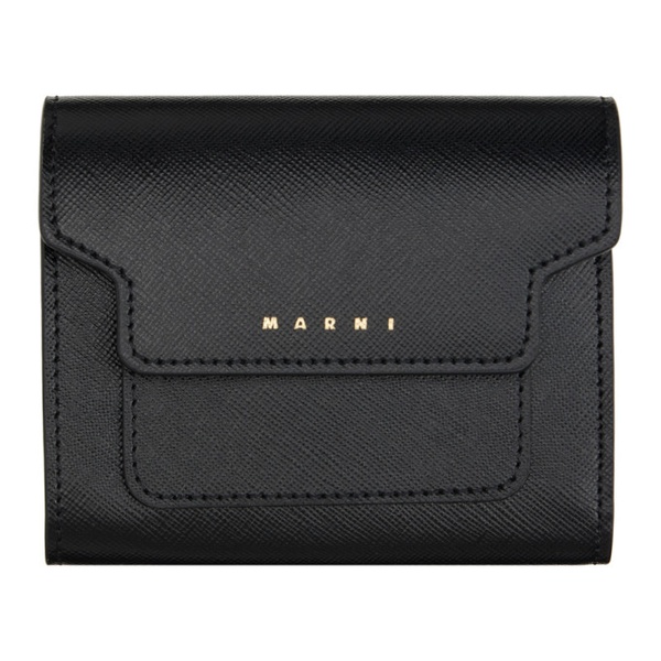 마르니 마르니 Marni Black Saffiano Leather Wallet 241379F040011