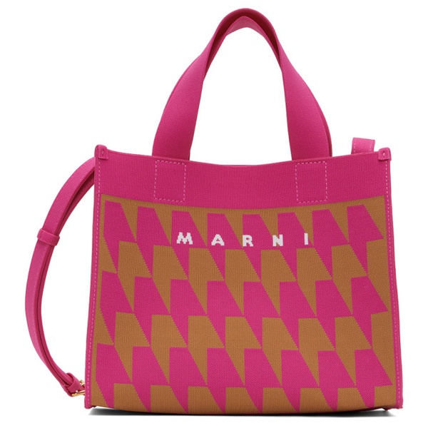 마르니 마르니 Marni Pink Small Shopping Tote 231379F049016
