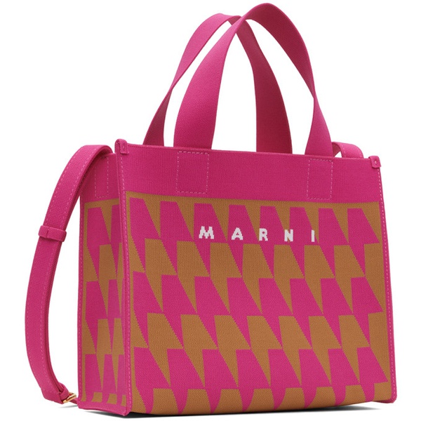 마르니 마르니 Marni Pink Small Shopping Tote 231379F049016