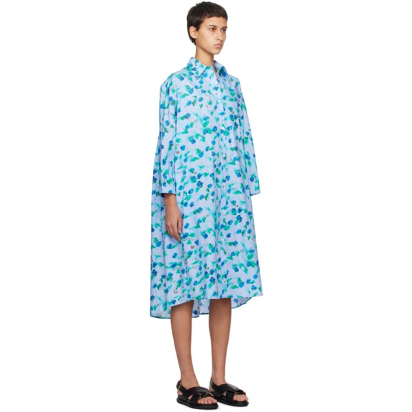 마르니 마르니 Marni Blue Printed Midi Dress 241379F054001