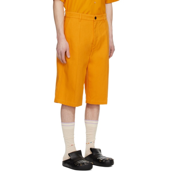 마르니 마르니 Marni Orange Straight-Leg Shorts 241379M193004