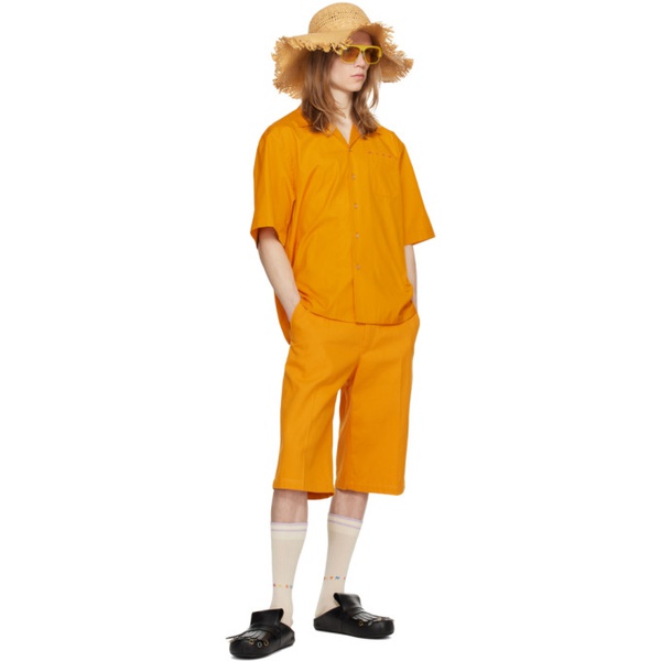 마르니 마르니 Marni Orange Straight-Leg Shorts 241379M193004