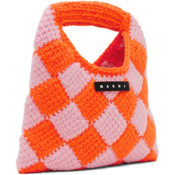 마르니 마르니 Marni Kids Orange & Pink Crochet Diamond Bag 232379M717005