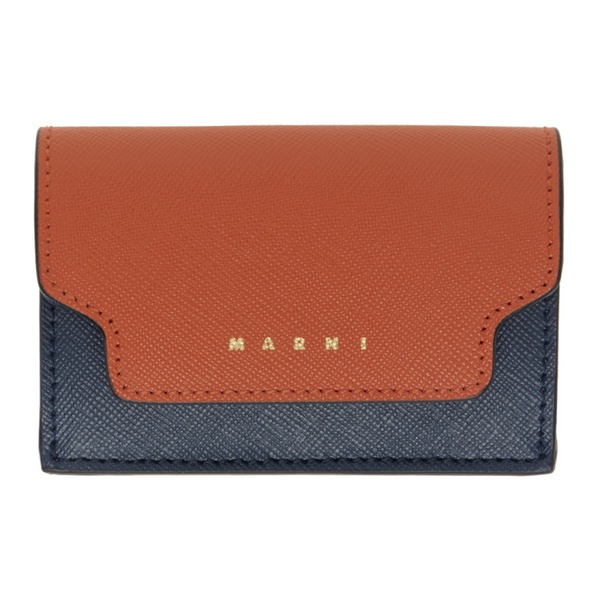 마르니 마르니 Marni Multicolor Saffiano Leather Trifold Wallet 241379F040008