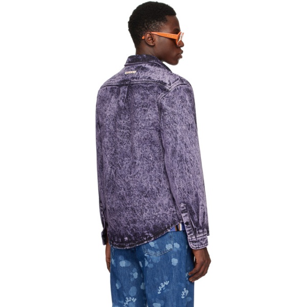 마르니 마르니 Marni Purple Button Denim Shirt 241379M192039