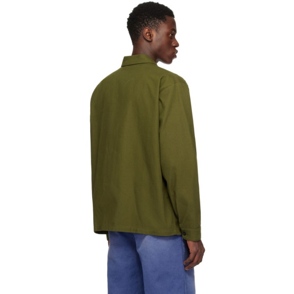 마르니 마르니 Marni Green Zip-Up Long Sleeve Shirt 241379M192005